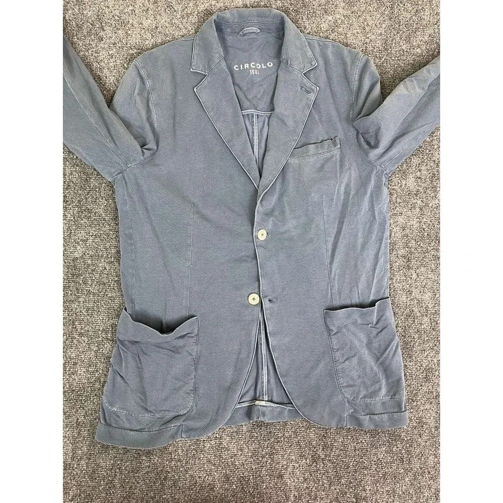Circolo 1901 Blazer‎ Mens 54 (Fits US 40) Blue Stretch Unstructured Sport Coat